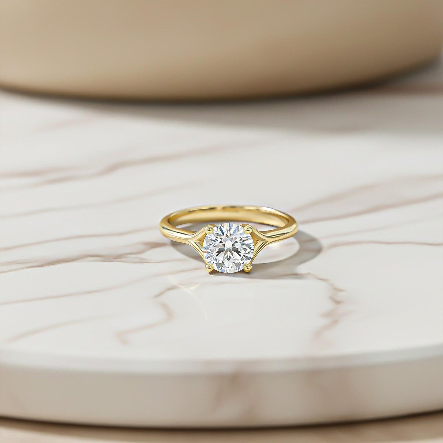 1.50Ctw Round Moissanite Crimson Ring