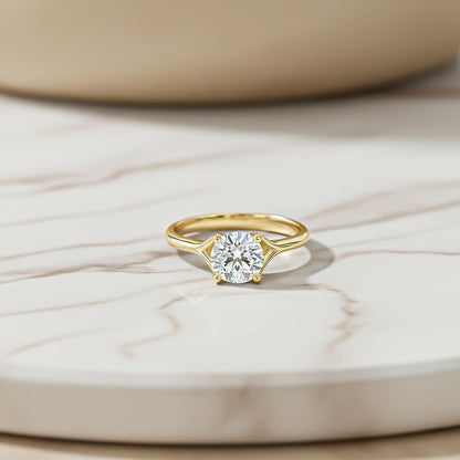 1.50Ctw Round Moissanite Crimson Ring