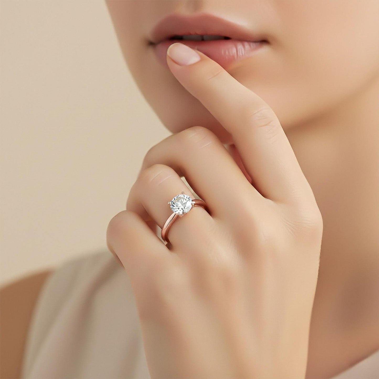 2Ctw Round Moissanite Emperor Ring