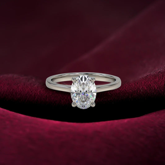 1.25Ctw Oval Moissanite Everest Ring