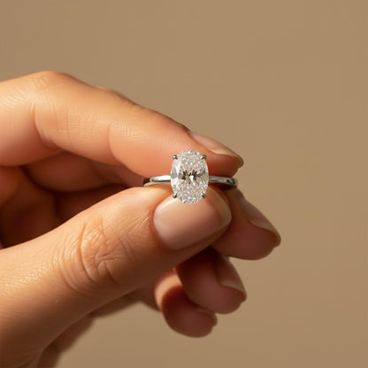 1.25Ctw Oval Moissanite Everest Ring