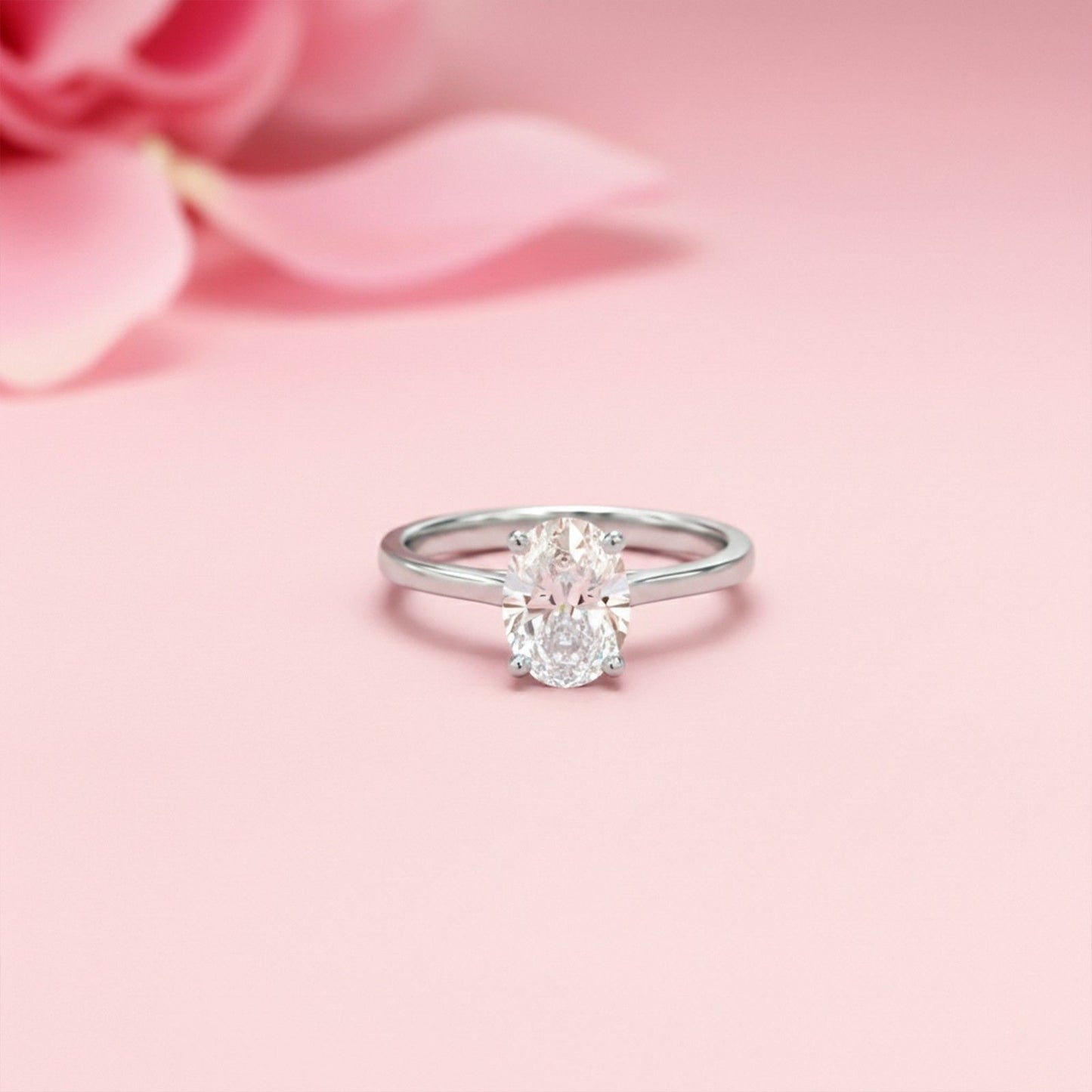 1.25Ctw Oval Moissanite Everest Ring