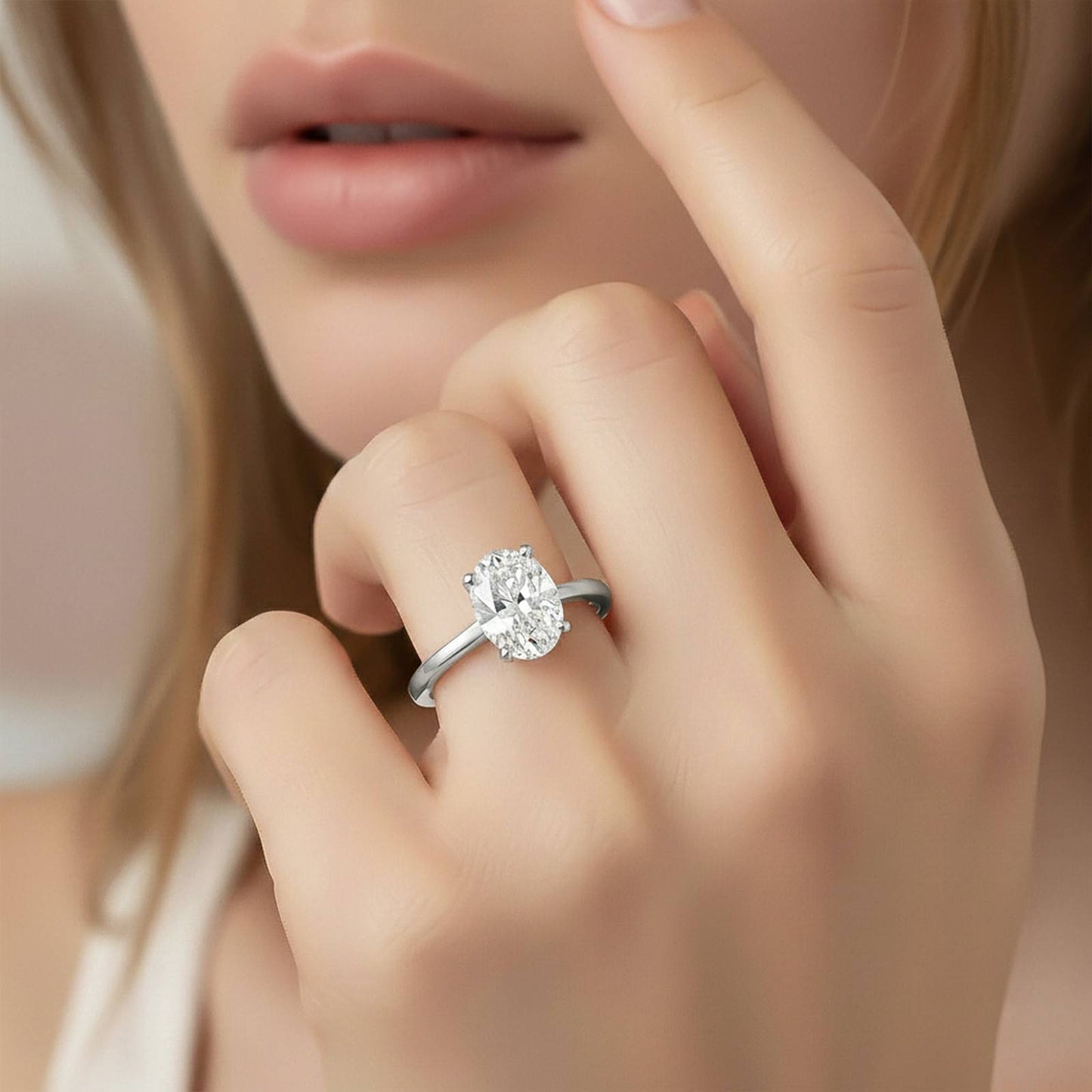 1.25Ctw Oval Moissanite Everest Ring