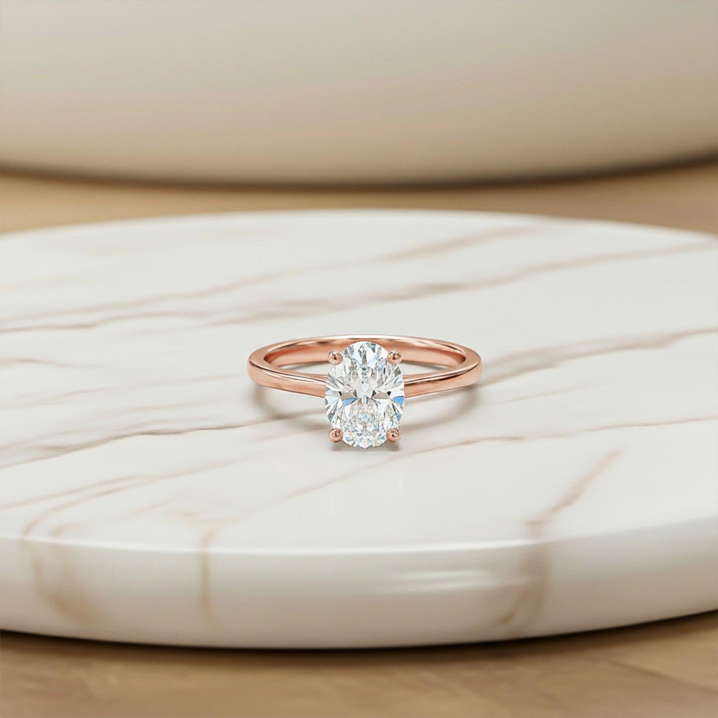 1.25Ctw Oval Moissanite Everest Ring