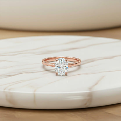 1.25Ctw Oval Moissanite Everest Ring