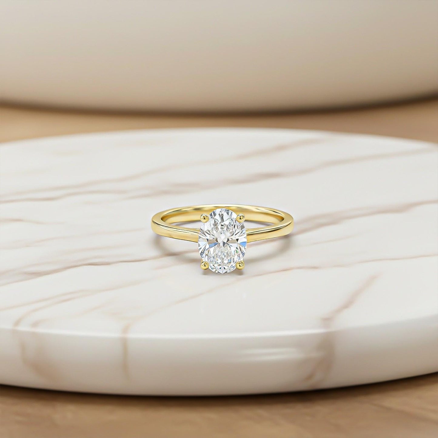 1.25Ctw Oval Moissanite Everest Ring