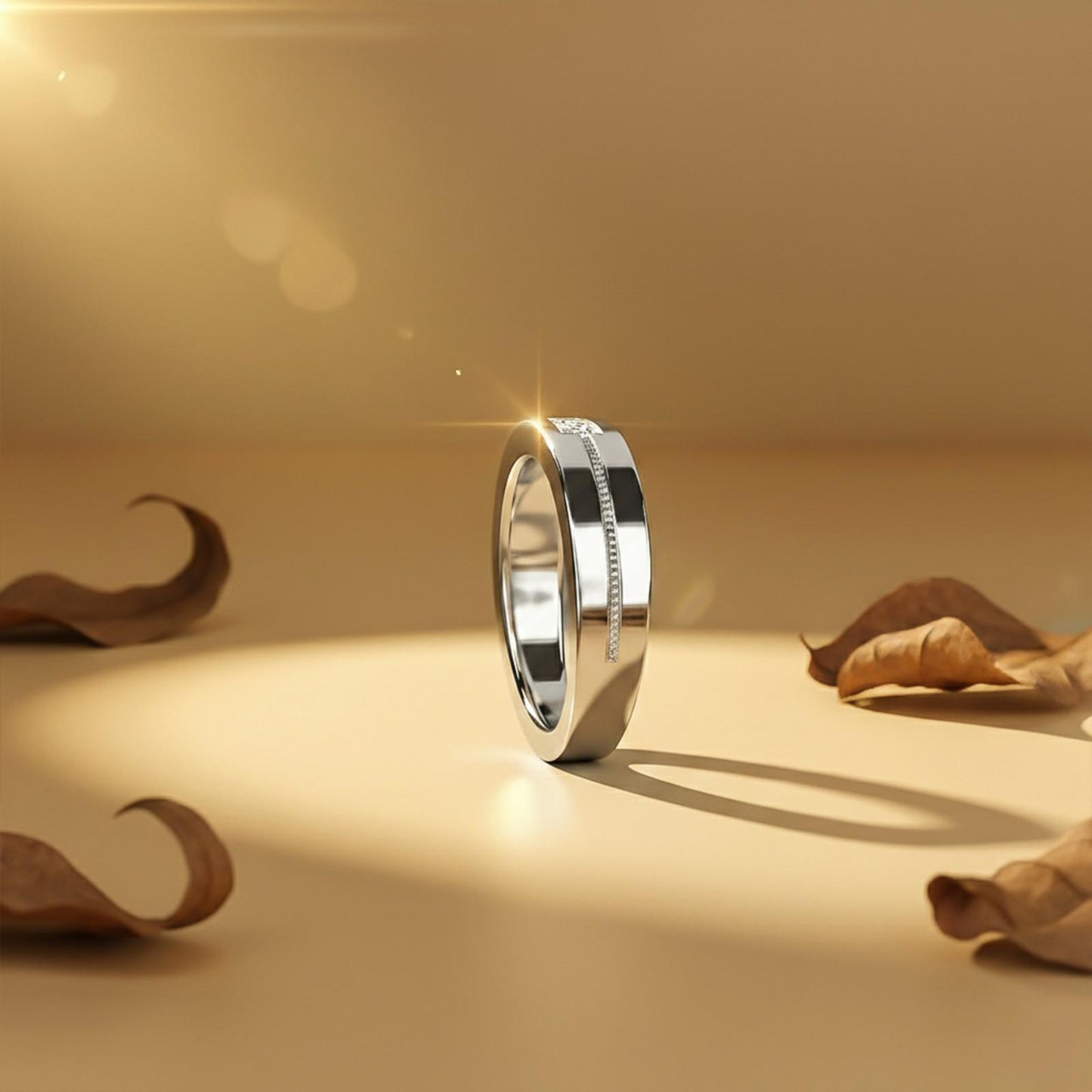 0.75Ctw Princess Moissanite Admiring Men's Band