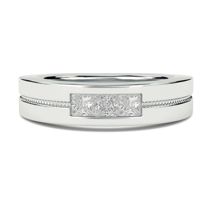 0.75Ctw Princess Moissanite Admiring Men's Band
