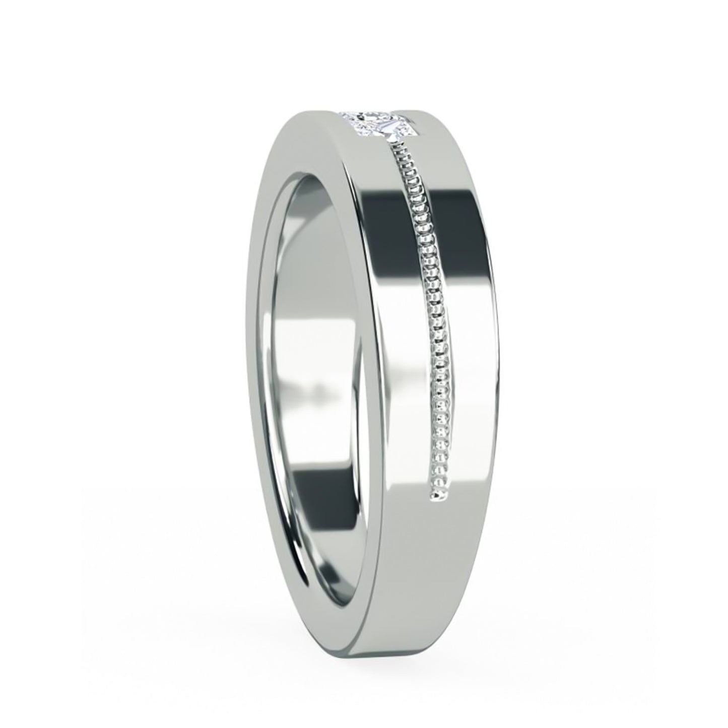 0.75Ctw Princess Moissanite Admiring Men's Band