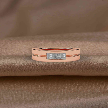 0.75Ctw Princess Moissanite Admiring Men's Band