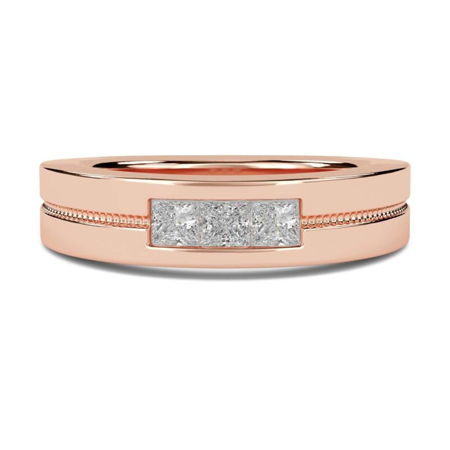 0.75Ctw Princess Moissanite Admiring Men's Band