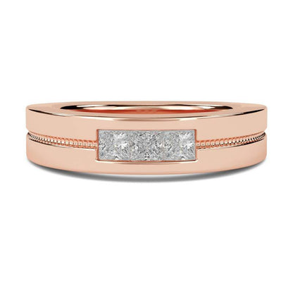 0.75Ctw Princess Moissanite Admiring Men's Band