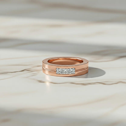 0.75Ctw Princess Moissanite Admiring Men's Band
