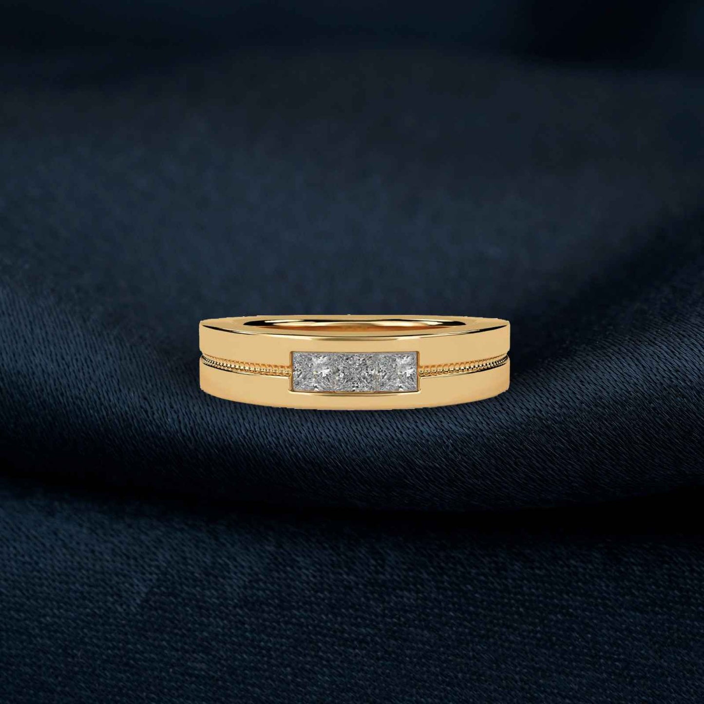 0.75Ctw Princess Moissanite Admiring Men's Band