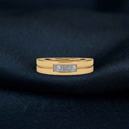 0.75Ctw Princess Moissanite Admiring Men's Band