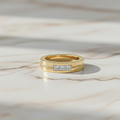 0.75Ctw Princess Moissanite Admiring Men's Band