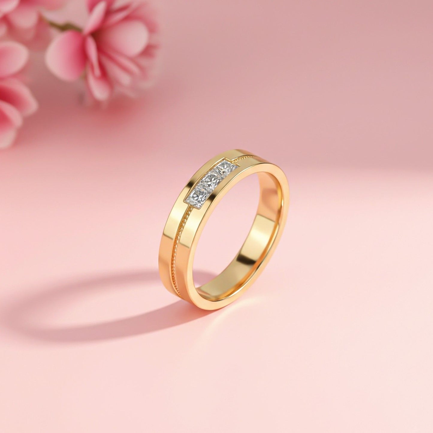 0.75Ctw Princess Moissanite Admiring Men's Band