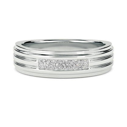 0.50Ctw Princess Moissanite Longing Men's Band
