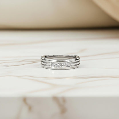 0.50Ctw Princess Moissanite Longing Men's Band