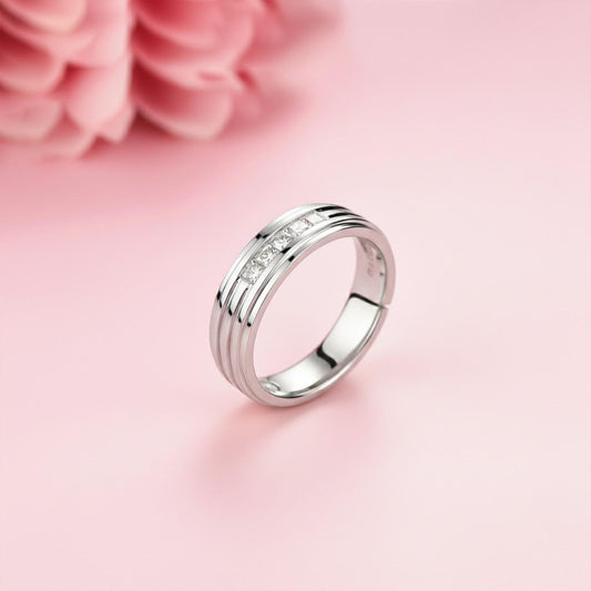 0.50Ctw Princess Moissanite Longing Men's Band