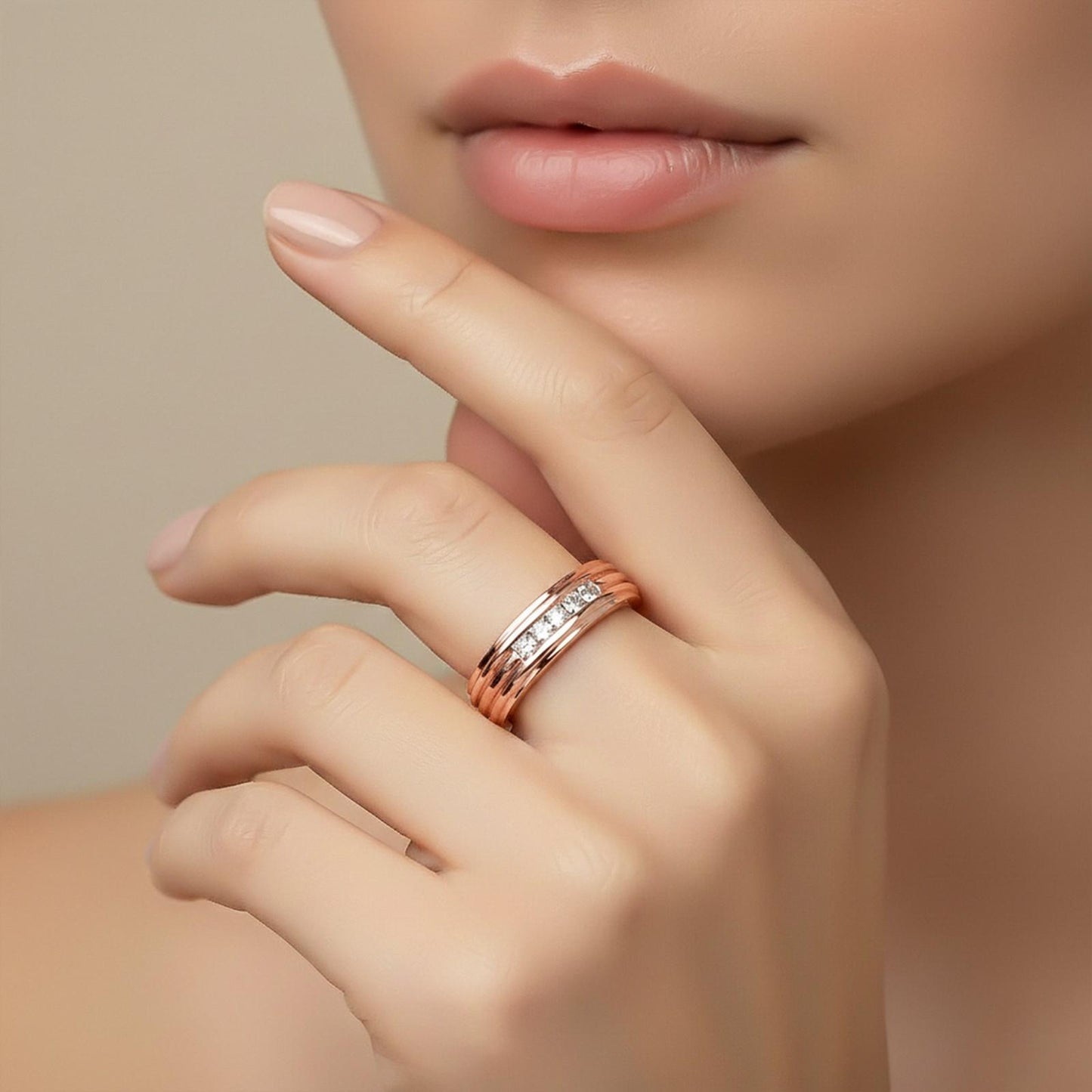 0.50Ctw Princess Moissanite Longing Men's Band