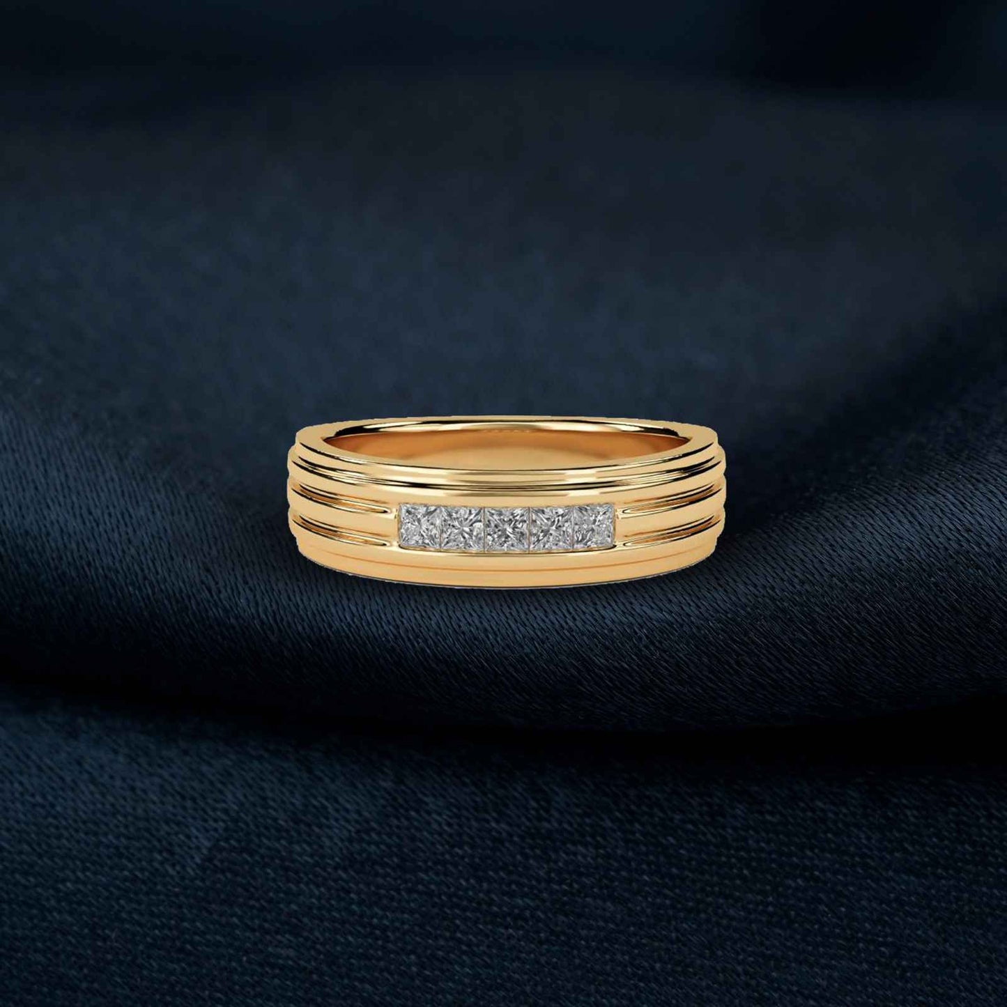 0.50Ctw Princess Moissanite Longing Men's Band