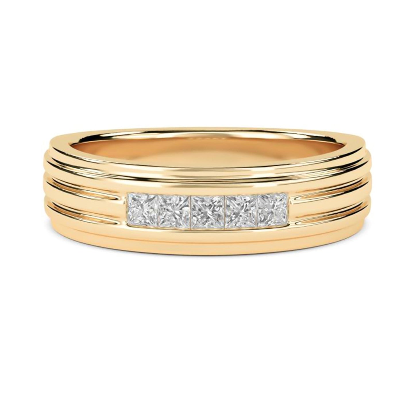 0.50Ctw Princess Moissanite Longing Men's Band