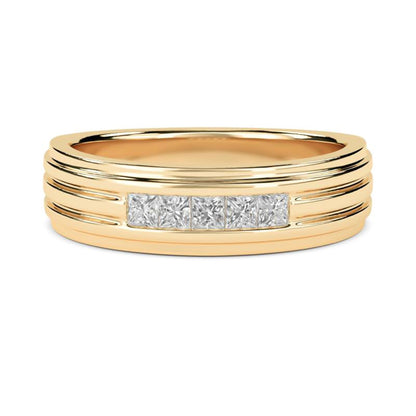 0.50Ctw Princess Moissanite Longing Men's Band