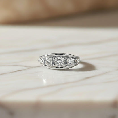 1.50Ctw Dandelion Moissanite Half Eternity Ring