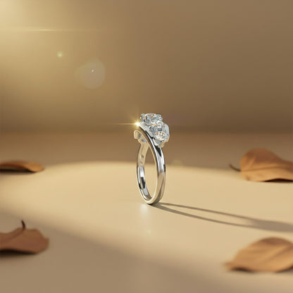 1.50Ctw Dandelion Moissanite Half Eternity Ring