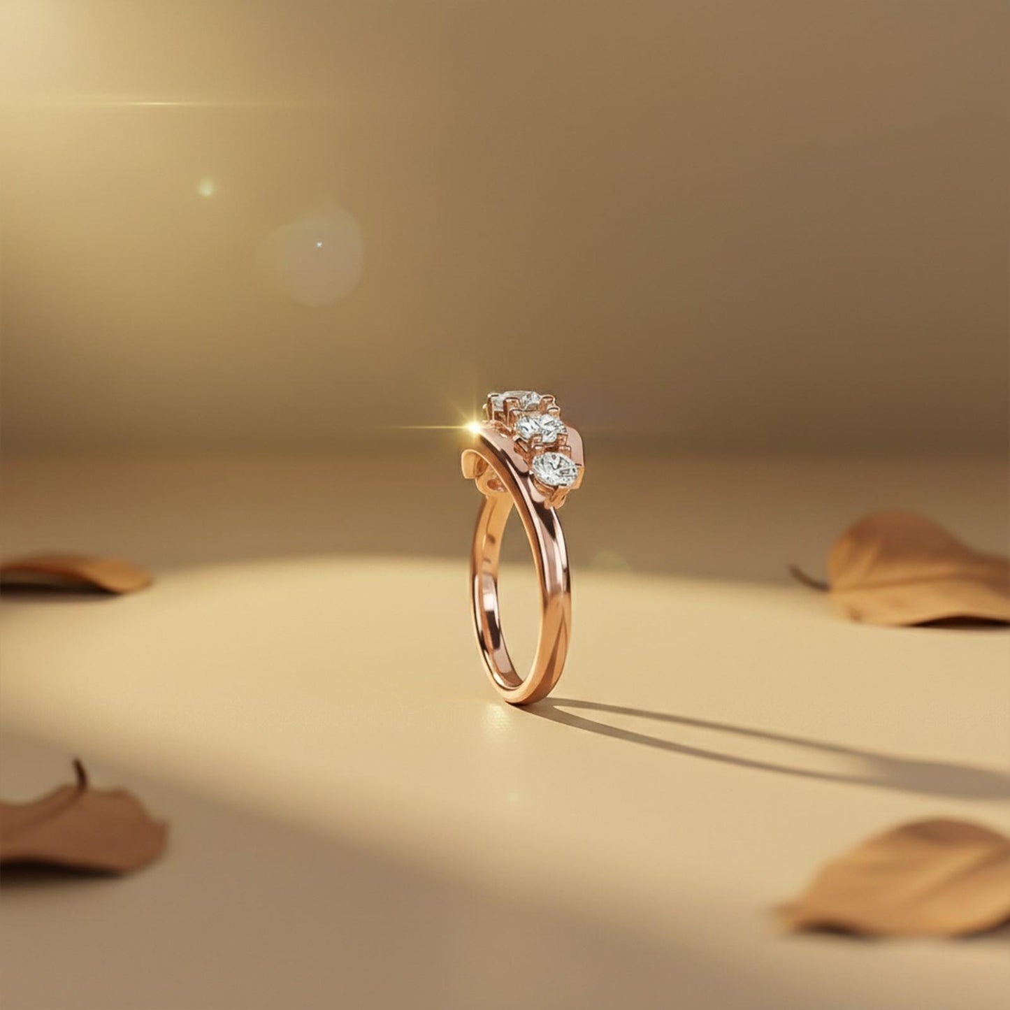 1.50Ctw Dandelion Moissanite Half Eternity Ring