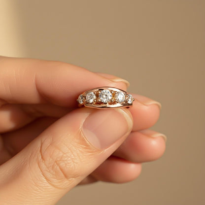 1.50Ctw Dandelion Moissanite Half Eternity Ring