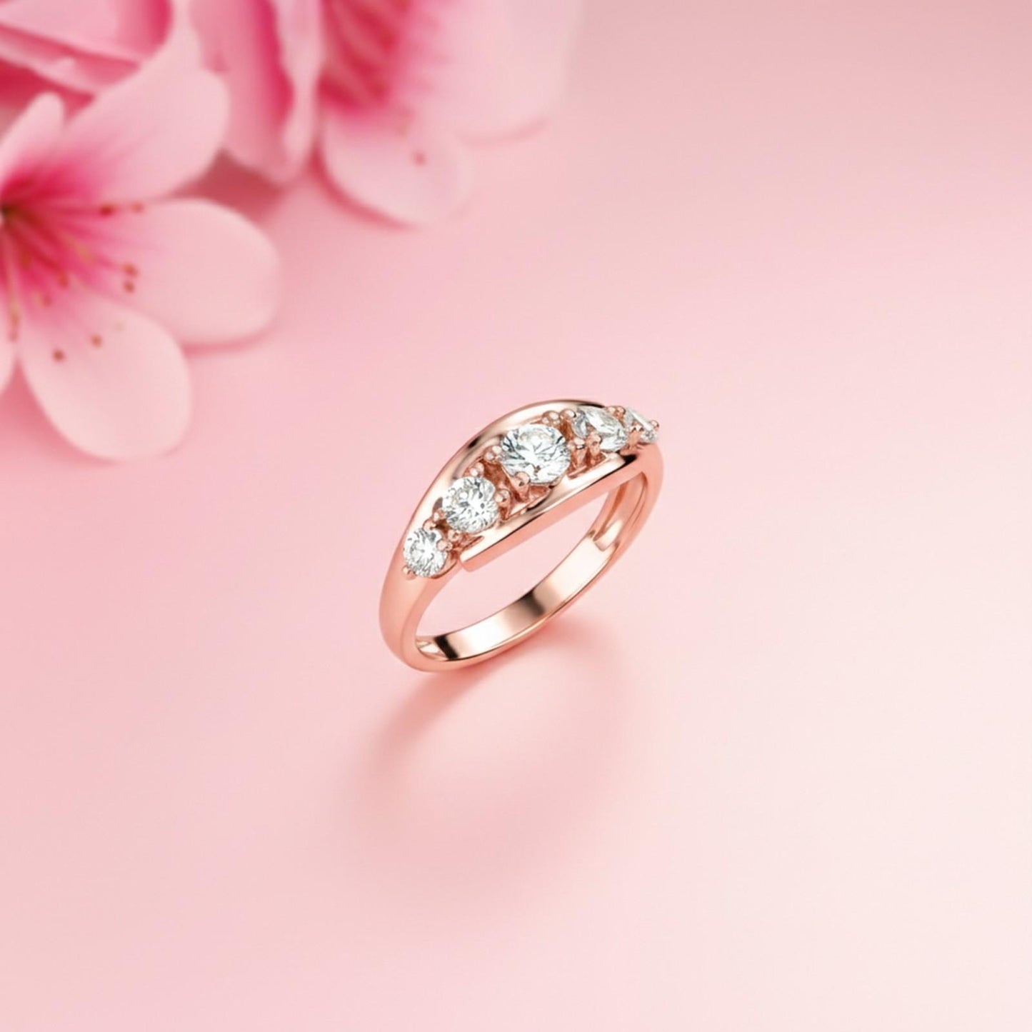 1.50Ctw Dandelion Moissanite Half Eternity Ring