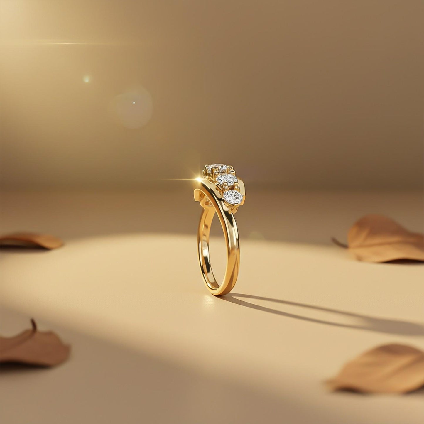 1.50Ctw Dandelion Moissanite Half Eternity Ring