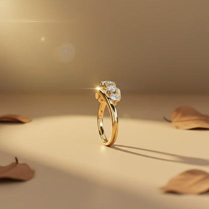 1.50Ctw Dandelion Moissanite Half Eternity Ring