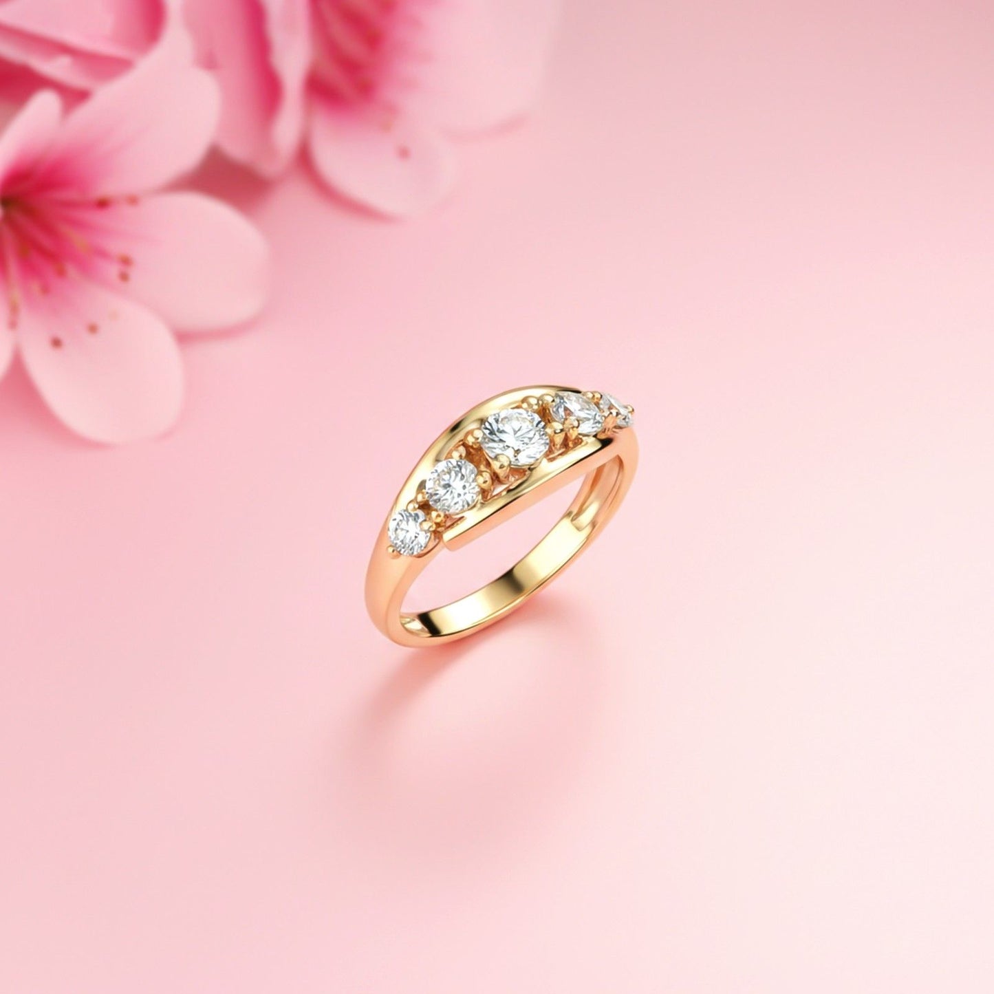 1.50Ctw Dandelion Moissanite Half Eternity Ring