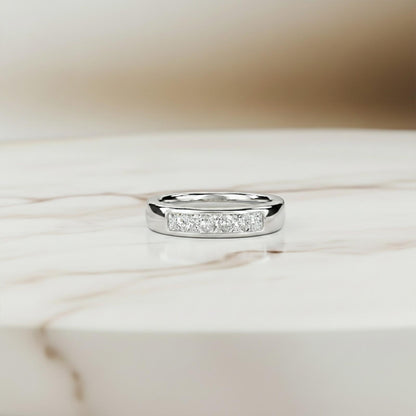 1Ctw Princess Moissanite Pladino Band Ring