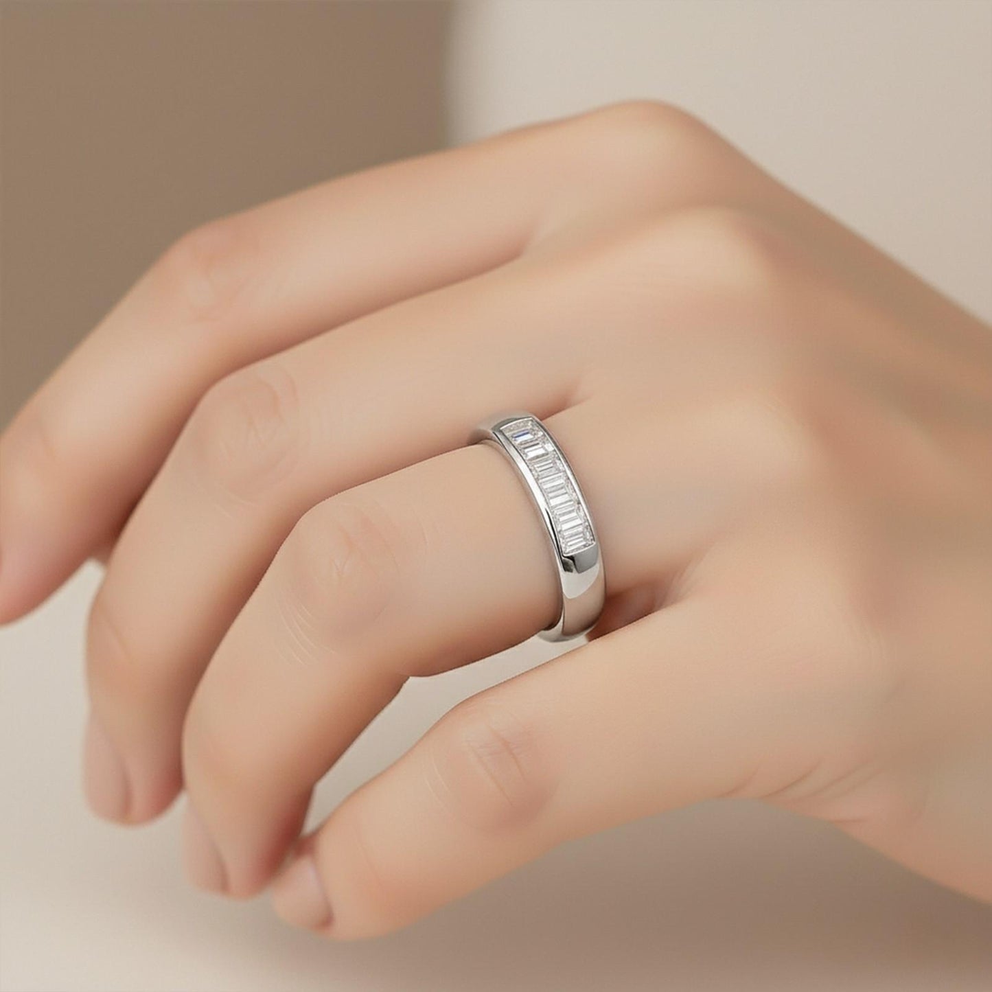 1Ctw Princess Moissanite Pladino Band Ring