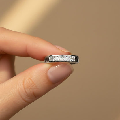 1Ctw Princess Moissanite Pladino Band Ring