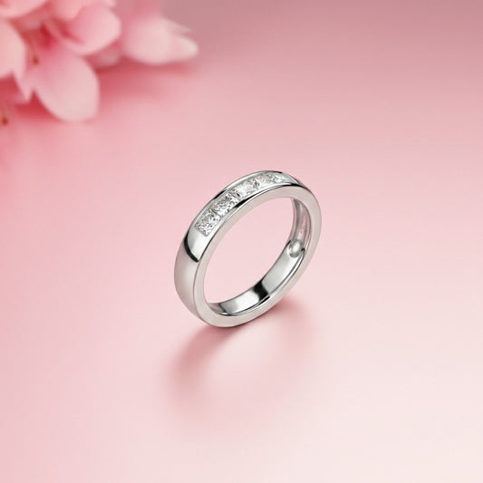 1Ctw Princess Moissanite Pladino Band Ring