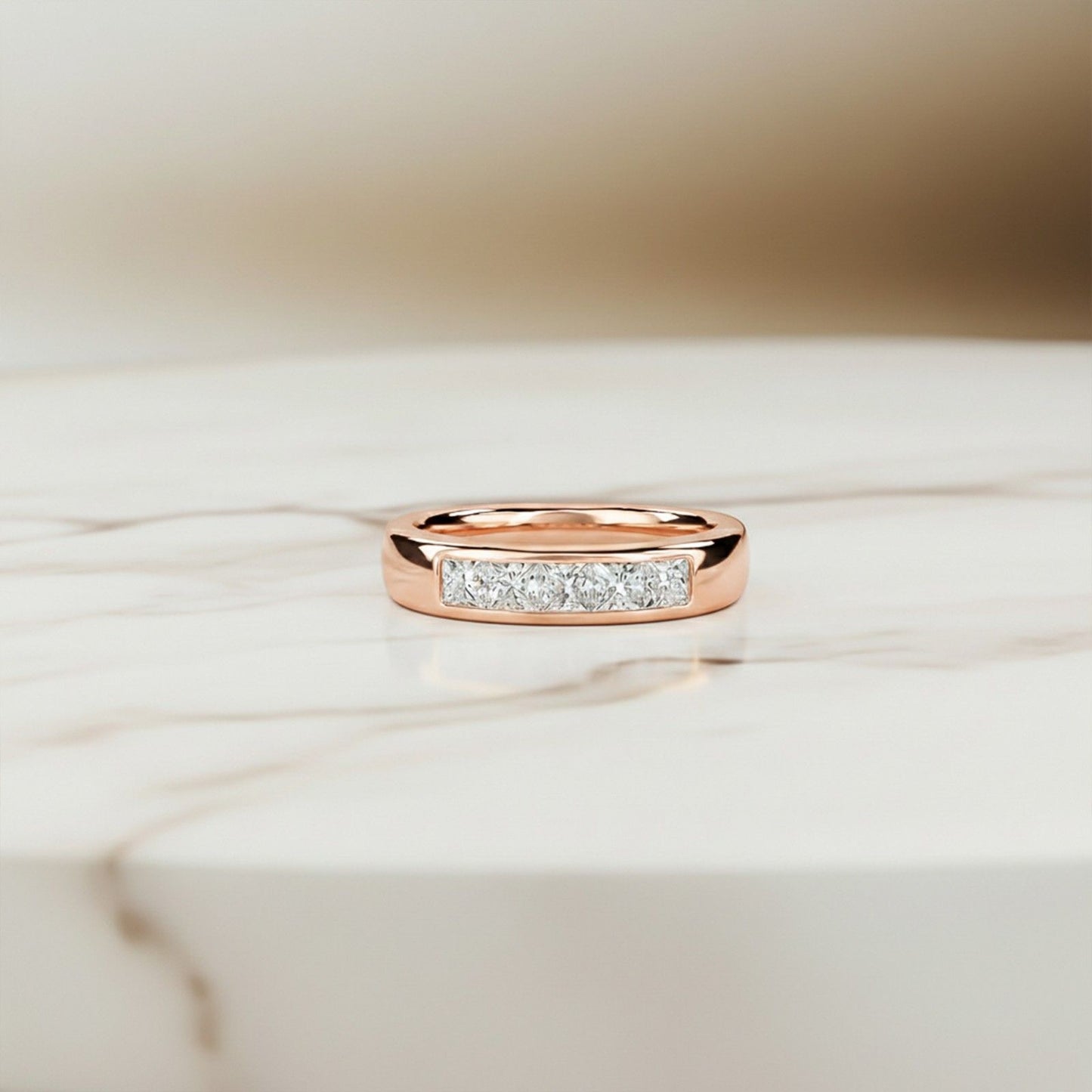 1Ctw Princess Moissanite Pladino Band Ring