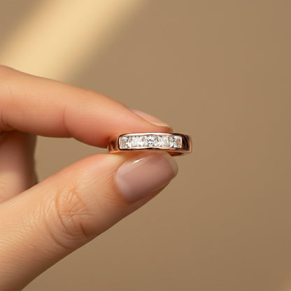 1Ctw Princess Moissanite Pladino Band Ring