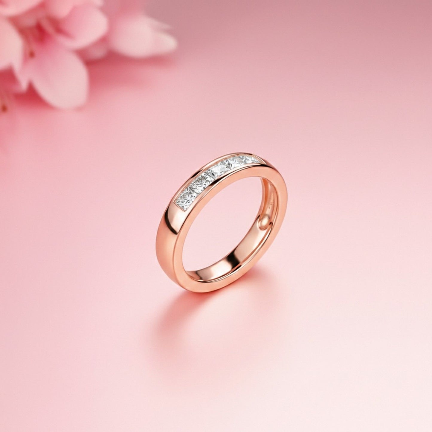 1Ctw Princess Moissanite Pladino Band Ring