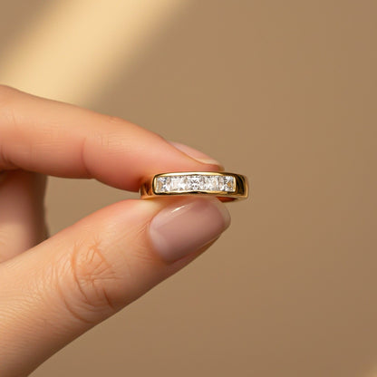1Ctw Princess Moissanite Pladino Band Ring