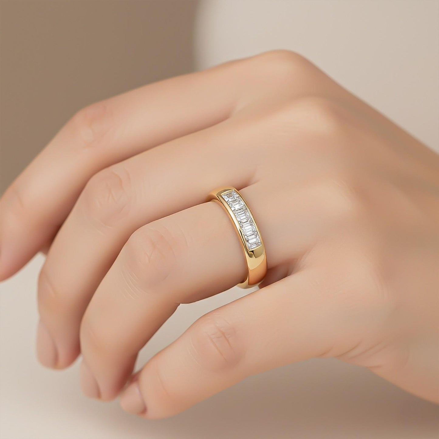 1Ctw Princess Moissanite Pladino Band Ring