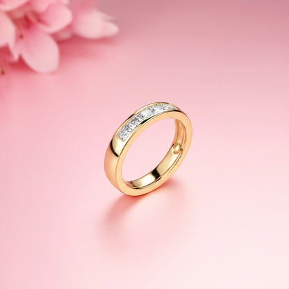 1Ctw Princess Moissanite Pladino Band Ring