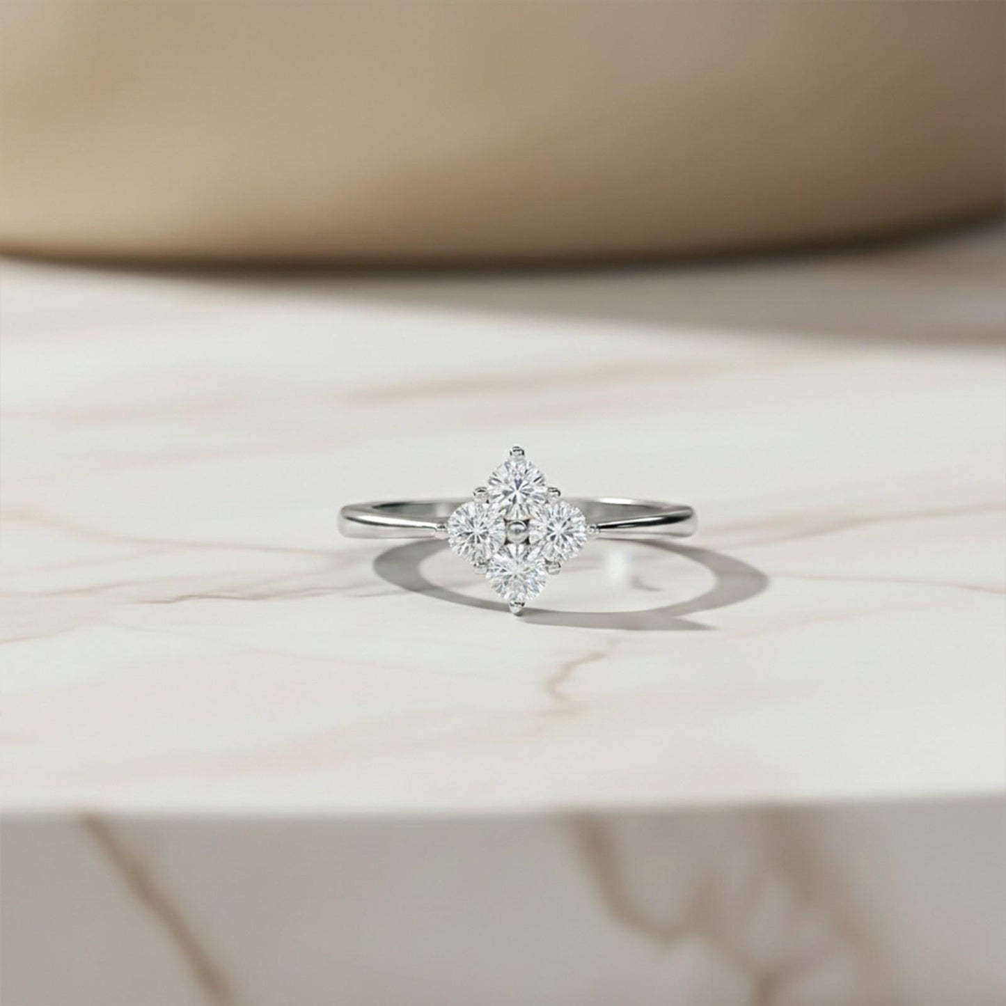 1Ctw Round Moissanite Humber Ring
