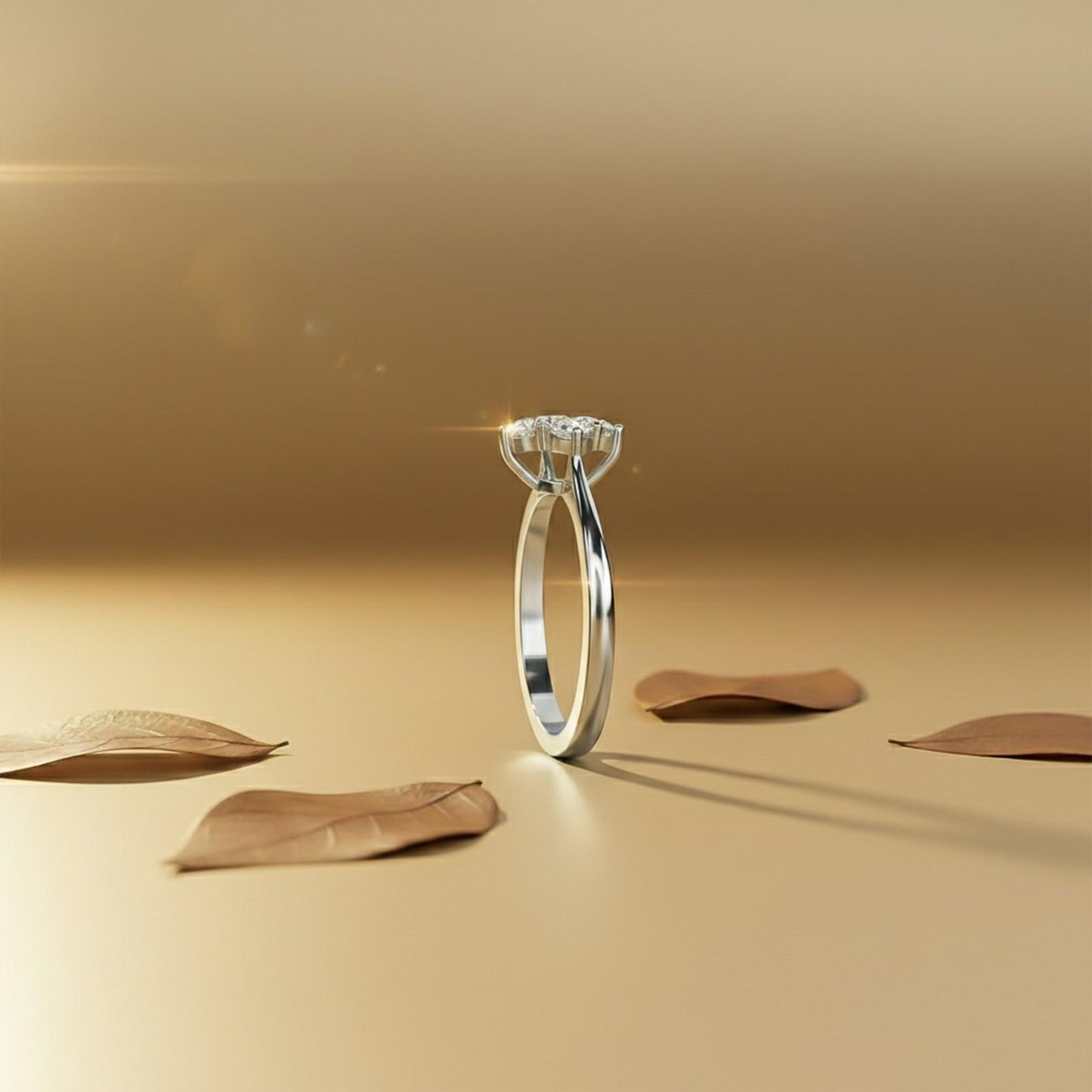 1Ctw Round Moissanite Humber Ring