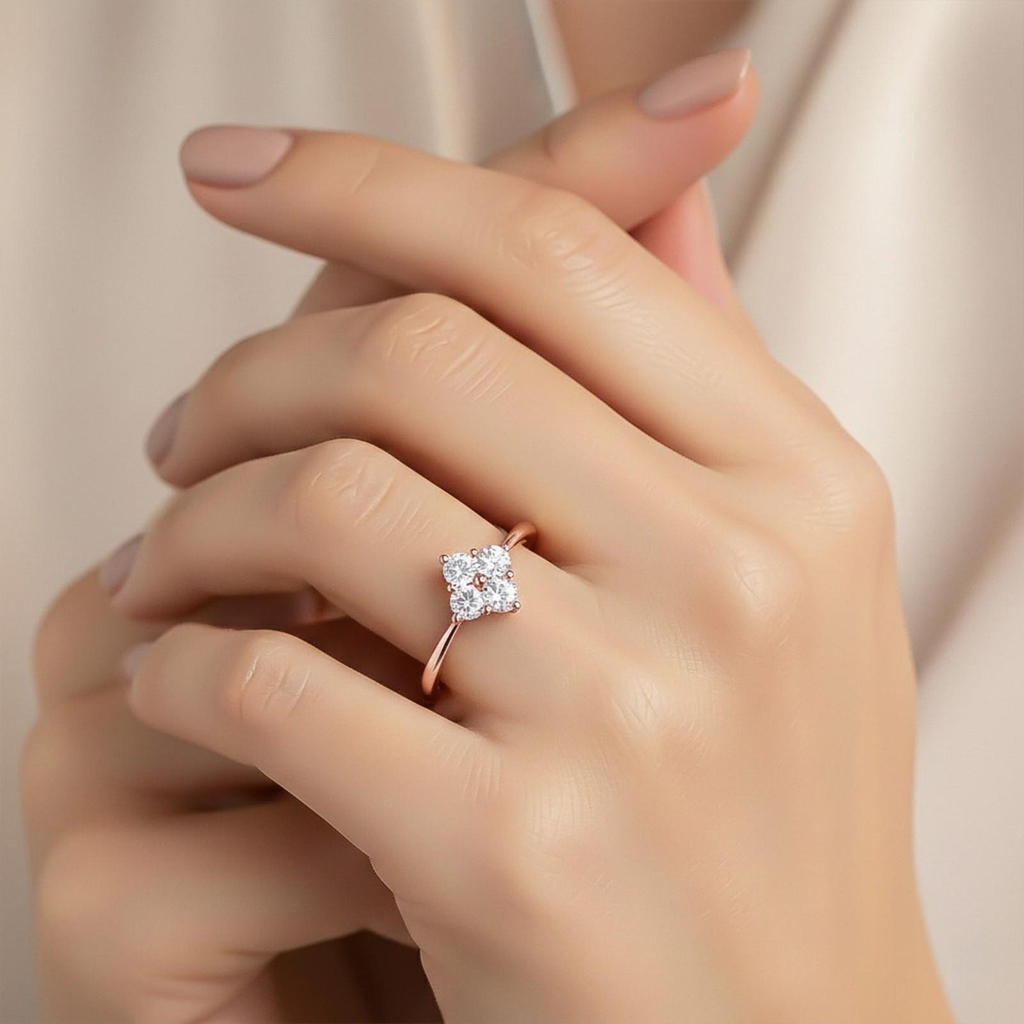 1Ctw Round Moissanite Humber Ring