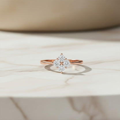 1Ctw Round Moissanite Humber Ring